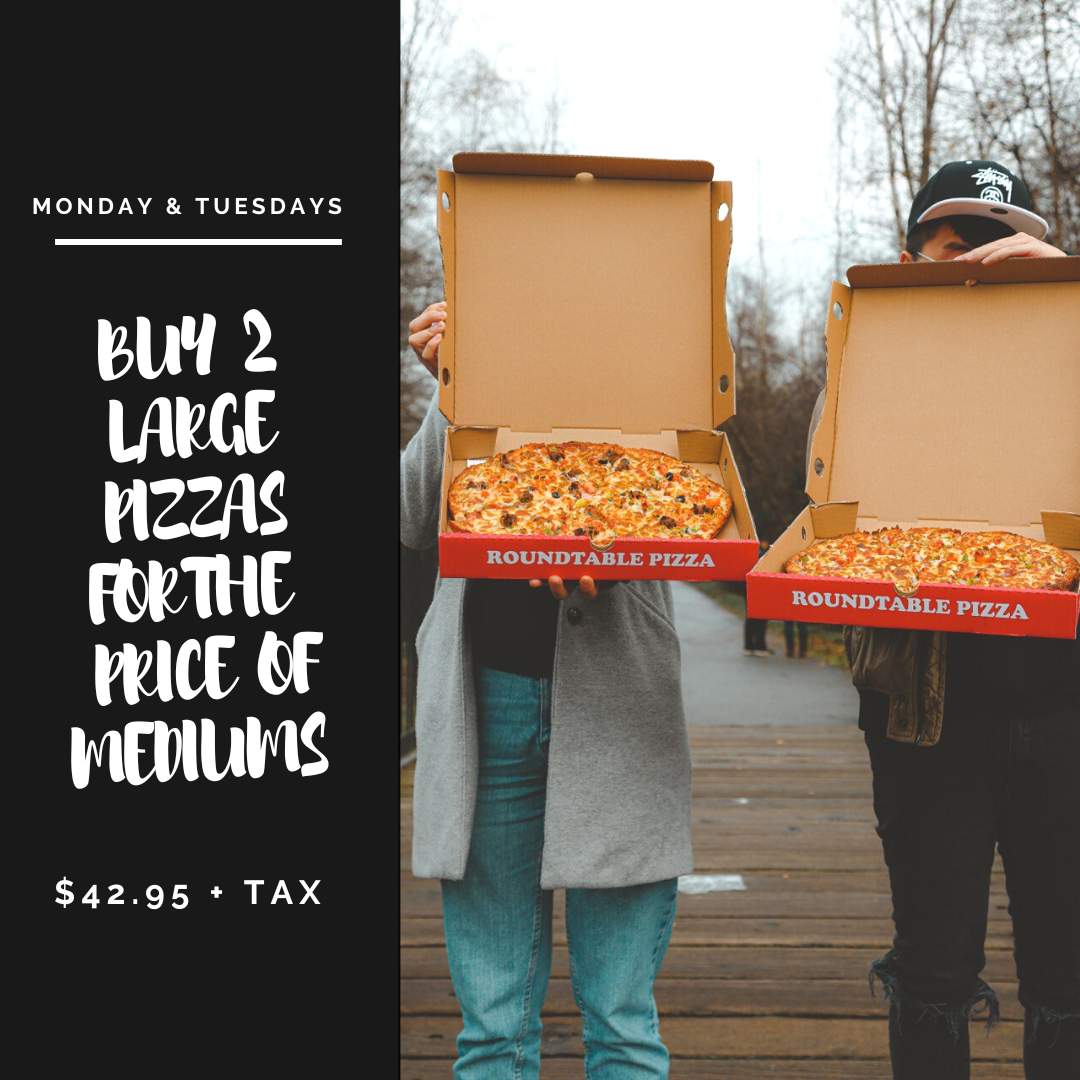 Buy 2 large pizzas special for Richmond, BC residents